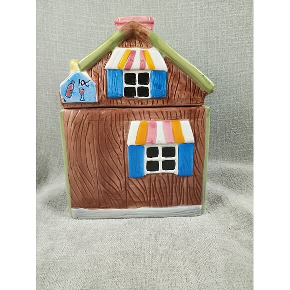 GKRO Ceramic Cookie Jar Retired Little Village General Store 10 x 7 New Open Box - Picture 14 of 16